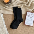 Calze termiche da uomo nere in maglia a coste verticali per calore e comfort invernale - Taglia unica / Nero