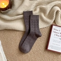 Calcetines de cachemira para hombre con trenzado color taupe oscuro para invierno - Talla única / Caqui