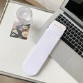 White ribbed mid-calf socks in premium combed cotton with minimalist texture - White