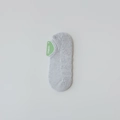 Light grey low cut boat socks with thick cotton terry lining and non-slip design - Gray