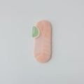 Thick peach pink terry cotton boat sock with non-slip sole and low cut design - Pink