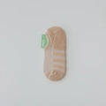 Thick cotton terry boat sock in light brown with reinforced ribbed cuff and brand tag - Dark Khaki