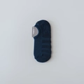Men's navy blue cushioned invisible socks with thickened terry sole and anti-slip grip - One Size / Navy Blue