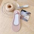 Breathable light pink invisible mesh cotton socks with anti-slip heel grip for women - One Size / Deep Pink