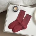 Calze bordeaux a metà polpaccio in maglia a coste per uno stile autunnale essenziale - Taglia unica / Rosso Ancorra