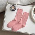 Rosa Strick-Stulpen aus feiner Baumwolle mit gerippten Bündchen für einen gemütlichen Look - Einheitsgröße / Rosa
