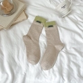 Chaussettes en coton avoine et vert avec étiquette Amity pour un look décontracté - Avoine/Vert Herbe
