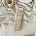 Scaldamuscoli spessi in maglia crema a coste, calze invernali in lana fashion - Taglia unica / Beige