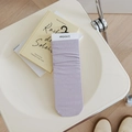 Lavender velvet crew socks for women featuring a soft ribbed texture on creamy surface - Light Purple