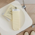 Pale yellow mid-calf cotton socks for women in minimalist MEKKI retail packaging - Milky Yellow