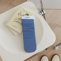 Denim blue slouch cotton crew socks for women featuring ribbed texture and comfort fit - Dark Blue