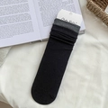 Calze da donna a coste verticali in maglia a contrasto nero e grigio scuro - Taglia unica / Nero