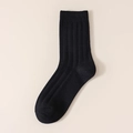 Calcetines negros de punto acanalado para hombre en algodón de otoño e invierno - Talla única / Negro