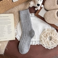 Calze di lana grigia da donna, maglia spessa a coste per stivali invernali caldi - Taglia unica / Grigio
