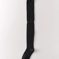 Classic black over-knee high wool socks with slimming micro-compression effect - Black