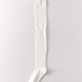 Thick warm wool blend over-knee socks in solid white featuring a rib-knit texture - White