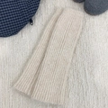 Creamy white ribbed knit leg warmers in thick soft material for winter boots - White