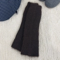 Thick dark brown knit leg warmers with plush texture for winter boots and warmth - Coffee