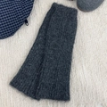 Charcoal grey knit mohair leg warmers with thick fluffy texture for winter style - Dark Gray