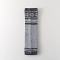 Fair Isle snowflake knit leg warmers in grey wool blend with ribbed cuffs design - One Size / Gray