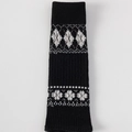 Calentadores de punto negros con diseño de rombos blanco y gris y puños elásticos - Negro