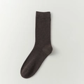 Chaussettes classiques côtelées marron foncé en laine mélangée avec rayures vintage - café