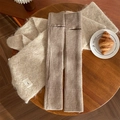 Hellbraune Strick-Stulpen mit Daumenlöchern und passender Winterschal für Damen - Einheitsgröße / Braun