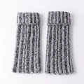Calentadores de punto peludo a rayas grises y negras con puños elásticos de invierno - Talla única / Negro