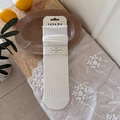 Calze a costine beige con eleganti volant in pizzo bianco e confezione vintage - Taglia unica / Bianco Candeggiato