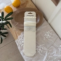 Calze bianco crema a coste con bordi a volant e confezione originale in carta - Taglia unica / Bianco Crema