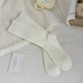 Calcetines de punto acanalado blanco crema hechos de algodón térmico grueso y cálido - Talla única / Blanco