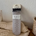 Chaussettes en tricot de laine beige avec motif losange vintage et bords à volants - Taille unique / Rose Lotus