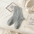 Calze classiche in lana grigia da uomo con maglia a coste morbida per il calore invernale - Taglia unica / Grigio chiaro