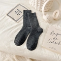 Calze da uomo in lana grigio scuro con maglia a coste calda per la stagione fredda - Taglia unica / grigio scuro