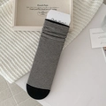 Calze a metà polpaccio a righe bianche e nere minimaliste in maglia di alta qualità - Taglia unica / Nero