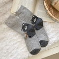 Calze di lana grigie per donna con simpatici motivi a panda per l'inverno e l'autunno - Taglia unica / Grigio chiaro