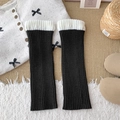 Scaldamuscoli in maglia stile college giapponese bianco e nero per autunno e inverno - Patchwork Nero e Bianco