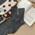 Calze spesse in lana a coste grigio scuro, stile caldo e casual per autunno e inverno - grigio scuro