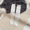 Calcetines tabi blancos de estilo japonés con puños rizados y diseño de dos dedos - Talla única / Blanco