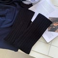 Calentadores negros de punto acanalado para mujer, polainas de invierno con estilo - Negro