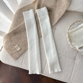 Calentadores de punto blanco por encima de la rodilla con textura de canalé suave - Talla única / Blanco