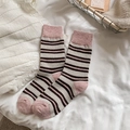 Calze a righe in misto lana rosa nero e beige per un look accogliente in stile college - Taglia unica / Rosa Chiaro