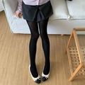 Medias negras con rayas verticales para mujer con textura de punto efecto adelgazante - Talla única / Negro