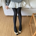 Pantimedias gris oscuro para mujer con textura de canalé vertical y ajuste elástico - Talla única / gris oscuro