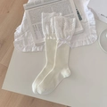 Calze al polpaccio bianco crema stile balletto con pizzo e fiocchi di nastro - Taglia unica / Bianco