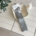 Chic gray ribbed knee-high socks in premium knit cotton with professional card packaging - One Size / Light Gray