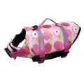 Pink dog life jacket with peach patterns and reflective straps for pet safety swimming - XS / Peach Print