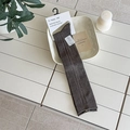 Vertical striped knee-high calf socks in dark brown knit for a stylish college look - One Size / Coffee