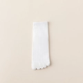 Calcetines de cinco dedos para hombre en algodón blanco con textura de canalé - Talla única / Blanco