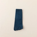 Men's navy blue five-toe socks with ribbed cotton knit texture and mid-calf design - One Size / Dark Blue
